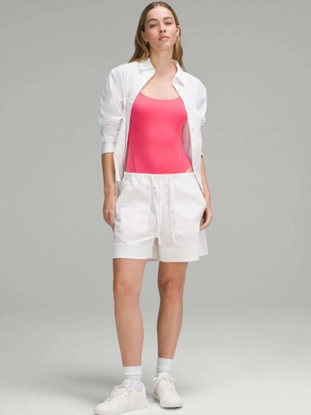 NWT Lululemon Wundermost Ultra-Soft Nulu Square-Neck Sleeveless Bodysuit Pink M